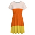 thumbnail image 4 of Candy Corn Pattern Women's Dress Short Sleeve Summer Sundress Summer Women Clothes, 4 of 7