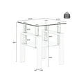 thumbnail image 2 of Newboti Furniture Set of 2, Modern Tempered Glass Tea Table Coffee Table End Table, Square Table for Living Room, Transparent/White 09215, 2 of 14