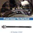 thumbnail image 3 of Unique Bargains 2pcs Front Inner Tie Rod Ends Kit Suspension Steering Tie Rod End for Dodge for Ram Drag Link No.EV407, 3 of 6