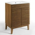 thumbnail image 6 of Modway Render Modern Style Wood Bathroom Vanity in Walnut and White, 6 of 9