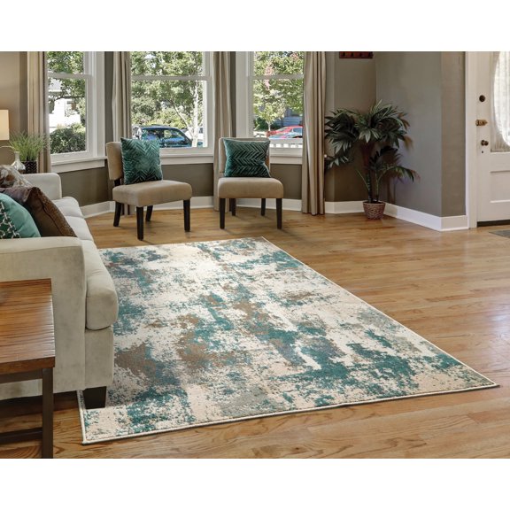 United Weavers of America Amaranth Distressed Modern Area Rugs, Off-White