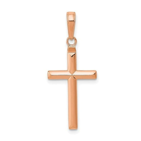 Finest Gold 14K Rose Gold Reversible Latin Cross Pendant