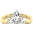 thumbnail image 4 of Pear Shape 5 Carat IGI Certified Lab Grown Diamond Ring | 14K Yellow Gold | Joella Three Stone Chevron Diamond Ring | FG-VS1-VS2 Quality Friendly Diamonds, 4 of 6