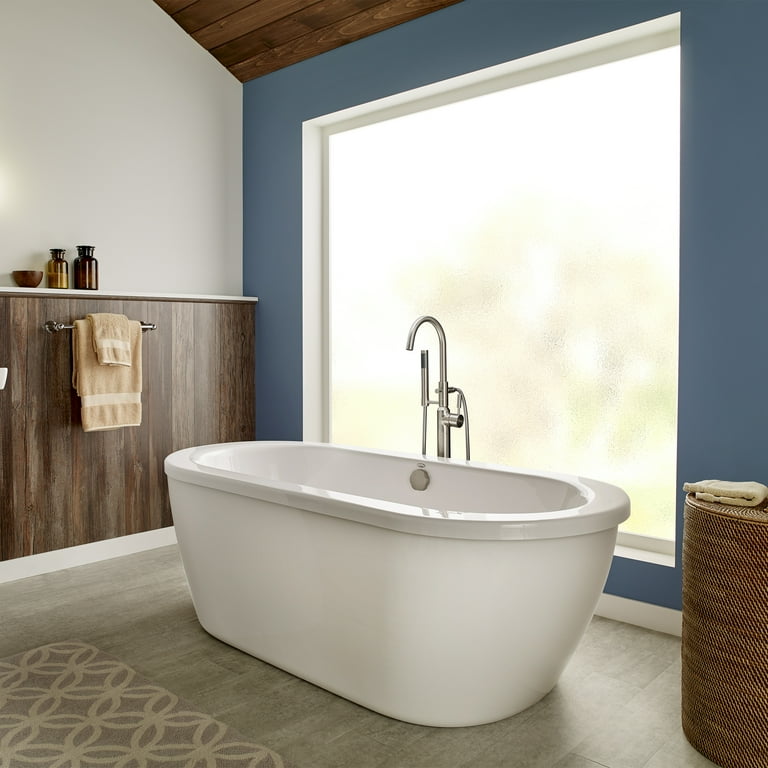 Cadet 5.5 ft. Acrylic Flatbottom Freestanding Bathtub in Artic White with Brushed Nickel Drain and Filler Cadet 5.5 ft. Acrylic Flatbottom Freestanding Bathtub in Artic White with Brushed Nickel Drain and Filler