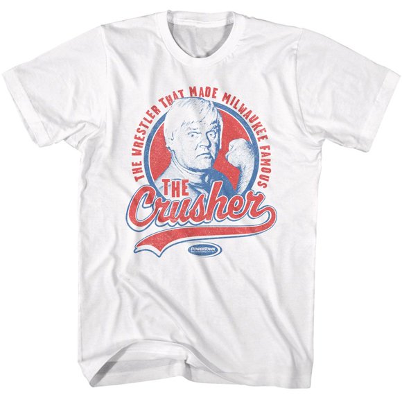 Powertown Wrestling Milwaukee Crusher White Adult T-Shirt