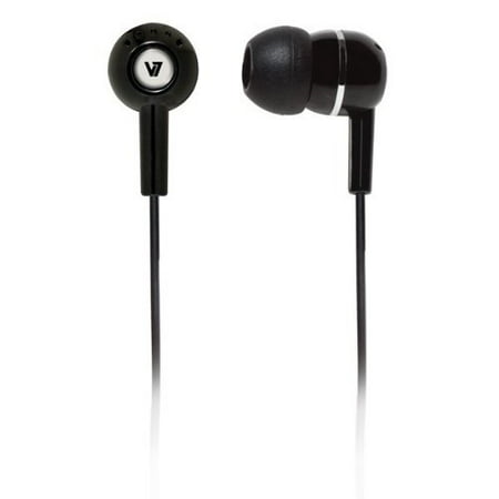V7 High Definition Noise Isolating 3.5mm Stereo Comfort-Fit Earbuds for music and video audio streaming on smartphones, portile MP3, DVD, Game systems (HA100-2NP) - (Best Earbuds For Gaming And Music)