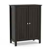 Topbuy Bathroom Storage Cabinet Floor Storage Freestanding Organizer Cabinet Brown