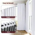 thumbnail image 3 of 100% Blackout Curtains 2 Panels Set, Machine Washable Linen Textured Blackout drape for Bedroom, Back Tab/Rod Pocket Curtains,Bright White,W50" x L72”, 3 of 9