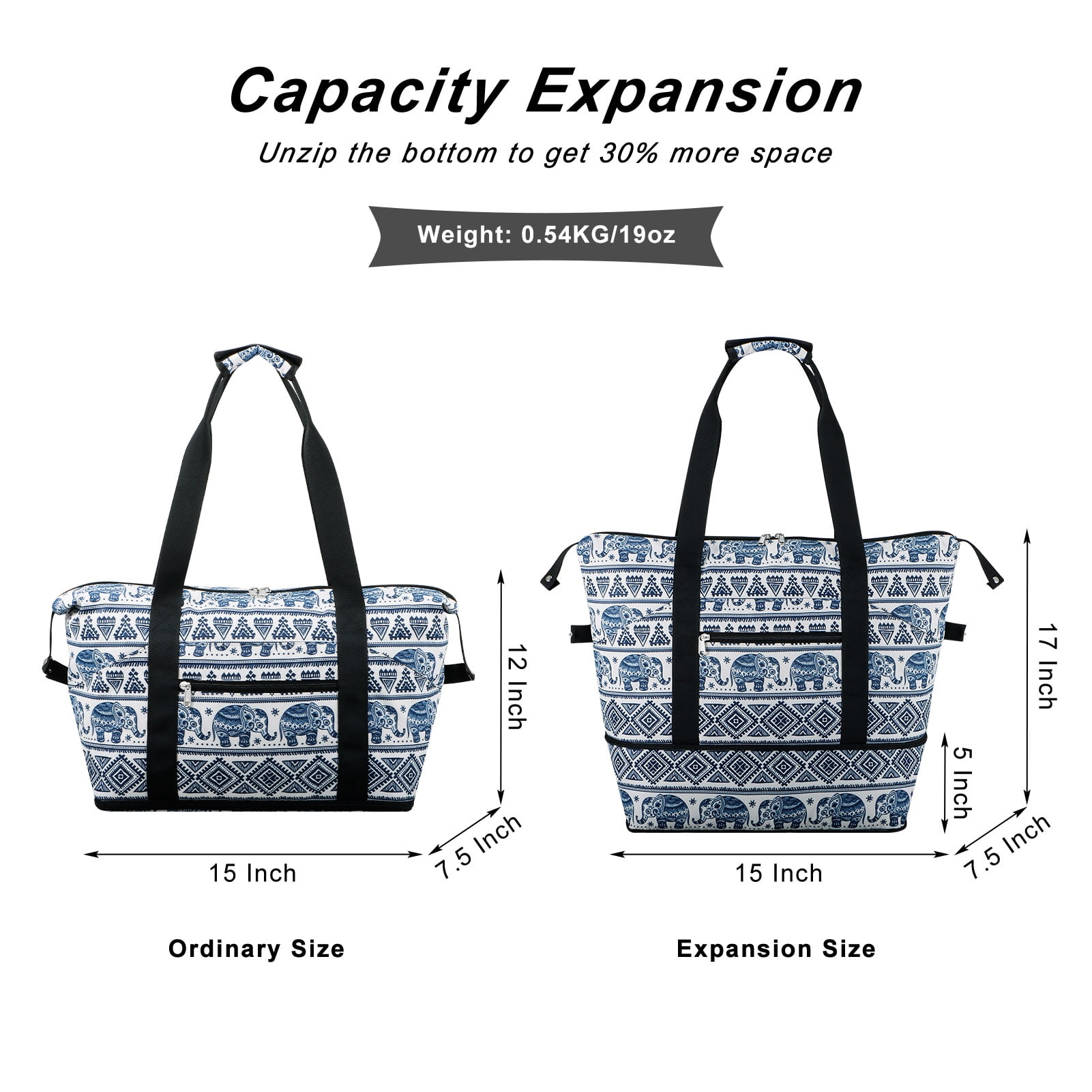 Duryarhall Foldable Multiple Pockets Sports Tote Handbag Single Shoulder Waterproof Travel Bag