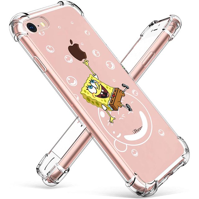 Case for iPhone 6 Plus/6s Plus 5.5",Clear Cartoon Design Pattern Cute Fun Cool Ultra-Thin Cover,Kawaii Kids Girls Teens Animal Skin Creative Shockproof Funny,Cases for iPhone 6s Plus SpongBob