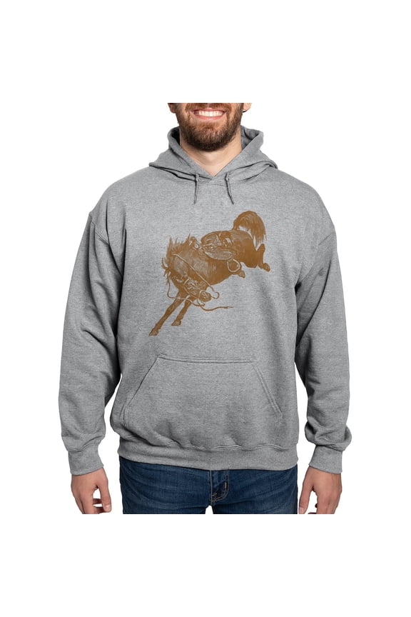 - Brown Bronco Hoodie - Pullover Hoodie, Hooded Sweatshirt