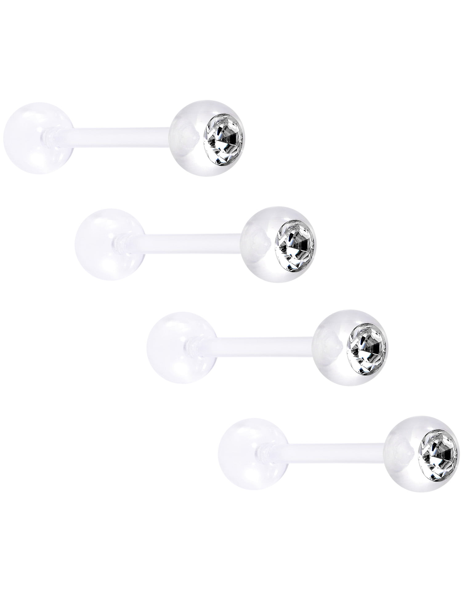 8PCS/Set Colorful Glitters Acrylic Barbell Ball Tongue Rings Piercing Jewelry 4H 