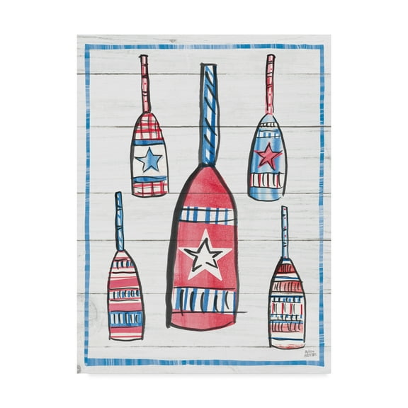 Trademark Fine Art 'Coastal Americana III Shiplap' Canvas Art by Melissa Averinos