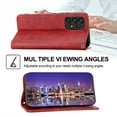 thumbnail image 5 of ELEHOLD for Samsung Galaxy A53 5G Flip Wallet Case Card Slots Card Holders Kickstand Magnetic Lanyard Shockproof Anti-Scratch Case,Red, 5 of 7