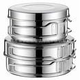 thumbnail image 4 of Lightweight 304 Stainless Steel Camping Cookware Set for 2-3 People - Japanese-Inspired Portable Outdoor Cooking Kit with Pot, Cup & Multi-Tool, Available in 2-Piece or 4-Piece Versions, Ideal for, 4 of 5