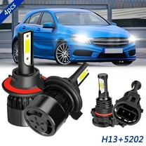 For GMC Yukon XL 2007 2008 LED Headlight Bulbs Kit H13/9008 High Low 5202 Fog Light 6000K White