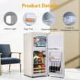 thumbnail image 3 of 3.5 Cu. Ft Mini Fridge Compact Refrigerator with Top-Freezer,7- Level Adjustable Thermostat, Adjustable Shelves For Bedroom, Office, Kitchen, Apartment, Red, 3 of 7