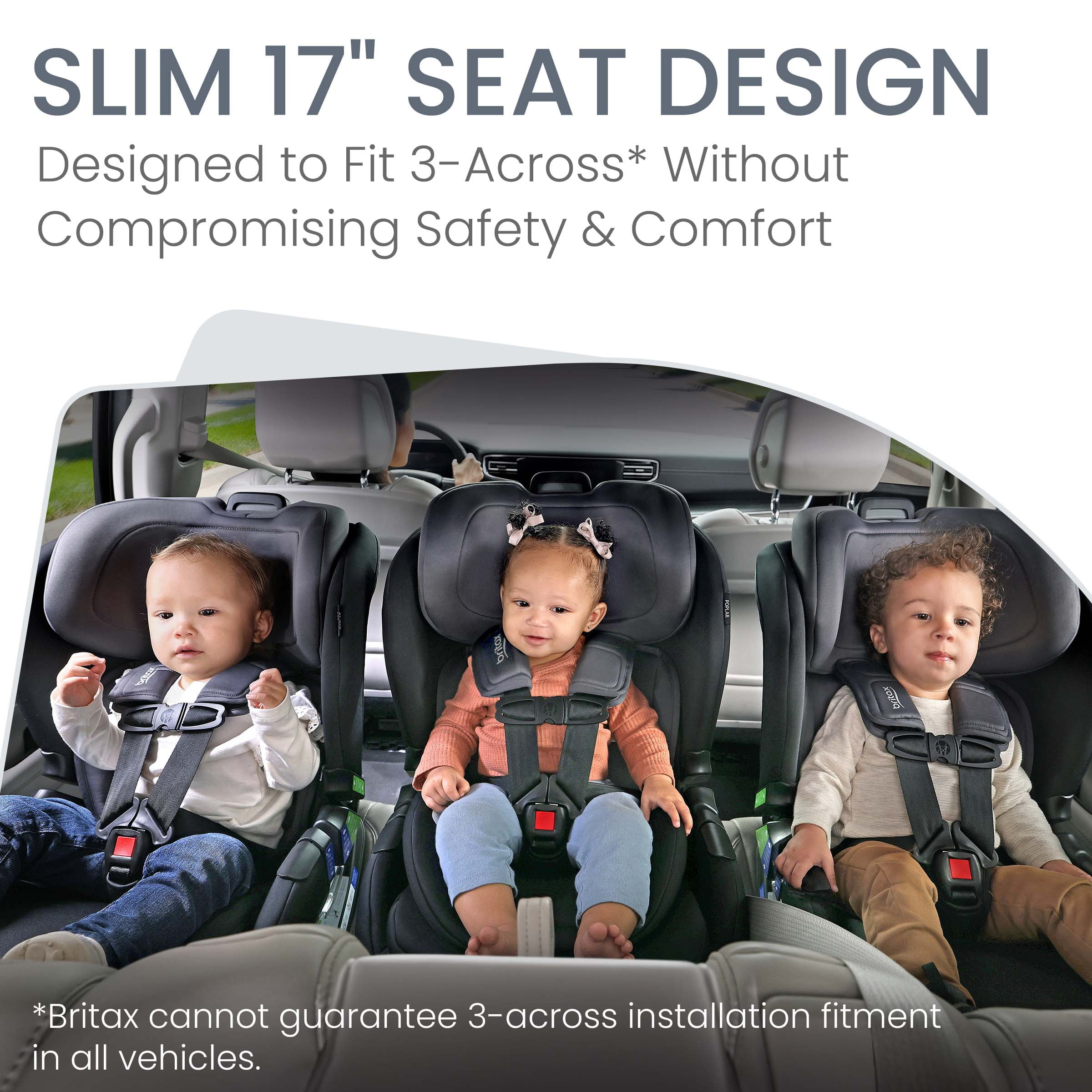 Britax Poplar Convertible Car Seat, 2-in-1 Car Seat with Slim 17-Inch Design, ClickTight Technology, Stone Onyx