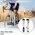 thumbnail image 2 of Calcetines de ciclismo Unique Bargains, absorbentes de sudor y desodorantes, anti-fricción, negro y blanco, talla única, color neutro con puntos y rayas., 2 of 6