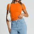 thumbnail image 3 of Blouses for women dressy casual Polyester,Spandex Soft Clothing XL Orange womens blouses, 3 of 4