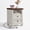 White, variant on Buildhom Farmhouse Nightstand with Charging Station, 2-Drawer Rustic Brown End Table with Open Shelf for Adult Bedroom, Walnut