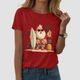 thumbnail image 6 of Drie Womens Oversized T Shirts Short Sleeve Crewneck Tops Casual Loose Basic Tee Shirts 2025 Summer Trendy Outfits Christmas Shirts for Women Red,M, 6 of 6