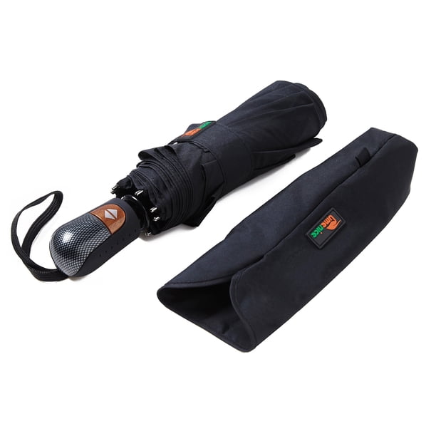 Umenice Automaitc Paraguas de viaje resistente al viento con tela 210t negro