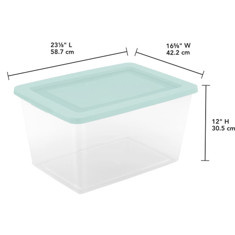 Sterilite 58 Qt Storage Boxes, Clear Plastic Containers with Snap