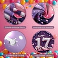 thumbnail image 4 of Pink Purple Theme 17th Birthday Banner Silver Glitter Design Display Heart Decorations Balloon Pattern Sweet Birthday Backdrop for 17th Birthday Party Teen Celebration Photo Shoot Prop, 4 of 5