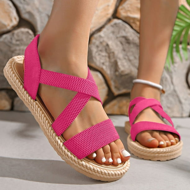 MKLEKYY Sandalias de Plataforma para Mujer, Sandalias de Punta Abierta A La Moda de Verano para Mujer Con Temperamento Elástico, Zapatos Transpirables 88