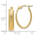 thumbnail image 3 of FB Jewels Leslie's 14K Yellow Gold Diamond-cut Oval Hinged Hoop Earrings, 3 of 3