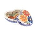 thumbnail image 2 of Blue Rose Polish Pottery Autumn Burst Large Heart Box, 2 of 2