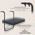 thumbnail image 3 of Table de Balcon Extérieure Réglable pour Rambarde, Bureau de Bar Suspendu Pliable en Aluminium avec Dessus à Grain de Bois, Plateau de Service Gain de Place pour Patio, Terrasse Ou Jardin, Noir, 23.6 Pouces L x 15.7 Pouces P, 3 of 7