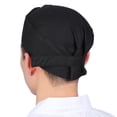 thumbnail image 3 of CIMAXIC Breathable Mesh Professional Skull Hat Catering Chefs Hat with Adjustable Strap (Black),7.48"X7.48"X3.15", 3 of 4