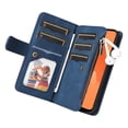 thumbnail image 4 of Multifunctional Case for Samsung A32 4G,[RFID Blocking] 9 Credit Cards Holder with Wrist Strap, Premium PU Leather Zipper Wallet Purse Magnetic Flip Phone Cover for Samsung Galaxy A32 4G, Blue, 4 of 12