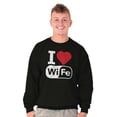 thumbnail image 3 of Love Wife Wi-Fi Funny Husband Married Men's Crewneck Sweatshirt Brisco Brands S, 3 of 5