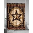 thumbnail image 5 of Independence Day Shower Curtain, Wood Grain Retro Western Star Washable Shower Curtain with Hooks Bath Decor Fabric Shower Curtains for Bathroom, Hotel, Stalls, Bathtubs, 54x78 Inch, 5 of 6