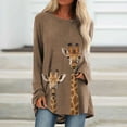 thumbnail image 2 of AOOCHASLIY Tee Shirts for Women Clothes, Fashion Women Casual Animal Printed O-Neck Loose Long Sleeve T-Shirt Blouse Tops, 2 of 5