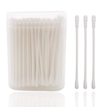 400pcs Round&Spiral Head Safety Cotton Swabs for Baby Ear Nose Clean, for Newborn, Babies, Kids, Children