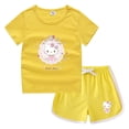 thumbnail image 3 of Hello Kitty-ropa para niños y niñas, Camiseta estampada bonita + Pantalones cortos, sudadera de cuello redondo de algodón puro, traje de camisa Base informal, 3 of 5