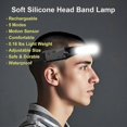 thumbnail image 2 of 4 - Pack Rechargeable Headlamps with Motion Sensor - 230 Wide Beam 5 Modes USB - C Waterproof for Camping, 2 of 5