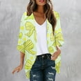 thumbnail image 2 of successthop Summer Beach Kimonos Women Casual Floral Print Sheer Cardigan 3/4 Sleeve Lightweight Boho Covers Up Dressy Plus Size Everyday Wear Beach Vacation Outfits Going Out Cardigan, 2 of 5