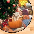 thumbnail image 4 of Autumn Pumpkin Harvest Christmas Tree Mats Waterproof Tree Skirt, Xmas Tree Stand Tray Mat Floor Protector Pad for Holiday Party Decoration, 28.3", 4 of 6