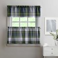 thumbnail image 1 of Kitchen Curtains 24 Inch Short - 3 Panel Set, Rod Pocket Window Curtain, 100% Polyester for Farmhouse, Cafe, Kitchen, Living Room, Bedroom, Rustic Buffalo Plaid & Geometric Design, Easy Wash, 1 of 3