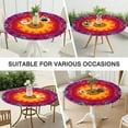 thumbnail image 7 of Colorful Tie Dye Mandala Pattern Round Fitted Tablecloth with Elastic Edge,Dining Table Cover Waterproof,Outdoor Round Tablecloth for Camping,Dining,Indoor and Outdoor, 7 of 7