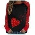 thumbnail image 1 of KIHOUT Chandail en Molleton de Mode pour Femmes Imprimé Saint-Valentin Décontracté Manches Longues Patchwork Col Rond Pull, 1 of 6