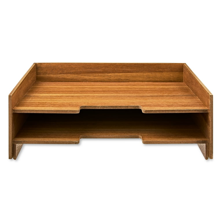 Pen+Gear Wooden Paper Tray, 12.6x9.5x4.1 inches, 2-Tier