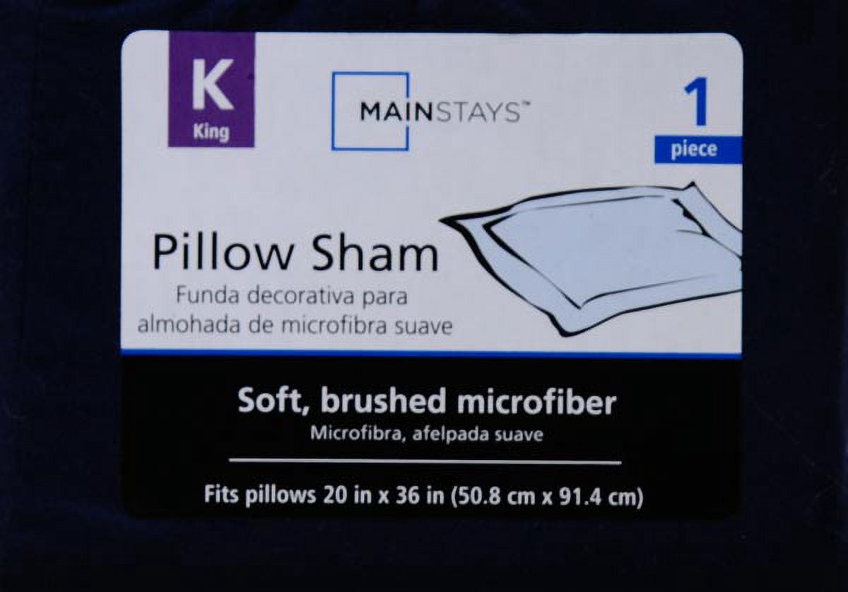 Mainstays Solid Colored Soft Microfiber Pillow Sham, 1 Each