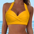 thumbnail image 4 of Prolriy Bikini Top Women Lace Up Swimwear Tops Underwire Full Coverage Bikini Top Push Up Swim Crop Top Tie Back Bathing Suit Tops Swim Bras for Women Orange L, 4 of 4