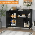 thumbnail image 4 of Kojooin 40" Buffet Sideboard with Storage, Kitchen Storage Cabinet, Microwave Cabinet, Coffee Bar Cabinet with 2 Drawers and 2 Doors for Kitchen, Dining Room, Entryway, 4 of 7